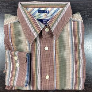 Robert Graham XL brown stripe geometric shirt